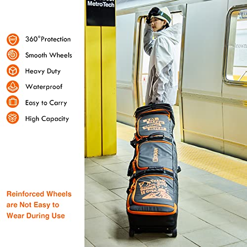 XCMAN Roller Padded Snowboard Bag With Wheels,Adjustable Length 63-75Inch for Air Travel Loarding Capacity 100L - Image 2