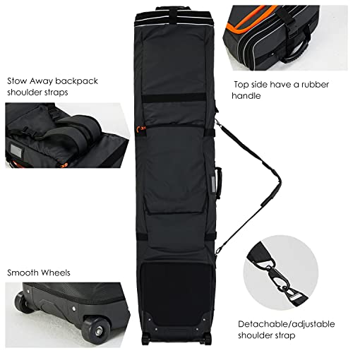 XCMAN Roller Padded Snowboard Bag With Wheels,Adjustable Length 63-75Inch for Air Travel Loarding Capacity 100L - Image 5