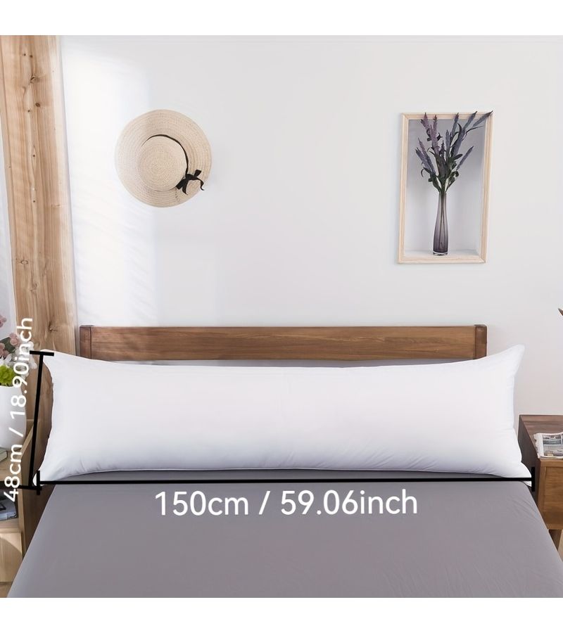 Long Shaped Pillow Soft And Comfortable For Home Use On Headboard Or Sofa Improves Sleep Quality Easy White Design Versatile Style 48x150 - Image 4