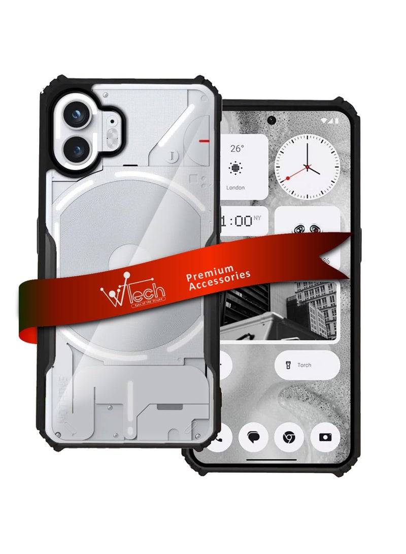 Wtech Hybrid TPU Silicone With Raised Armour Bumpers Slim Case Cover For Nothing Phone (2) 5G 2023  Black - Image 1