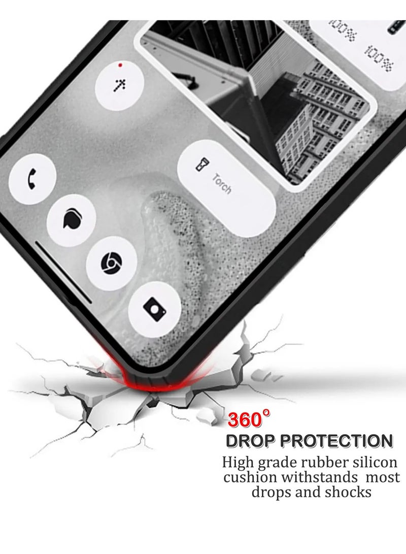 Wtech Hybrid TPU Silicone With Raised Armour Bumpers Slim Case Cover For Nothing Phone (2) 5G 2023  Black - Image 3