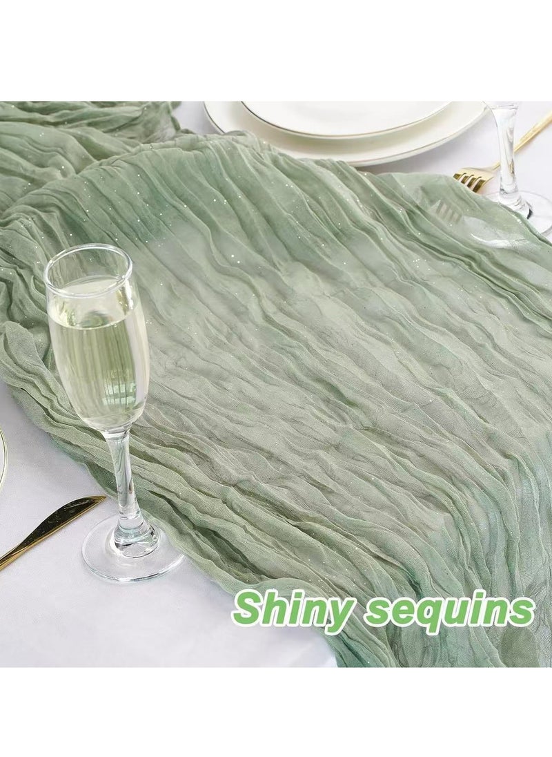Generic Tablecloth Portia Gauze Gold Dot Tablecloth Wedding Party Table Decoration (Green)  - Image 2