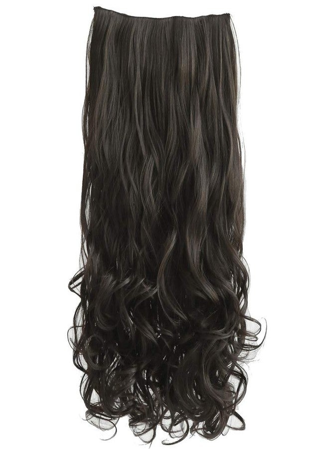 Paradise® 5 Clips ¾ Head Curly 1 Piece Hair Extensions For Women Real Hair And Hair Extensions For Girls To Increase Instant Length And Volume (Dark Brown H1) - Image 1