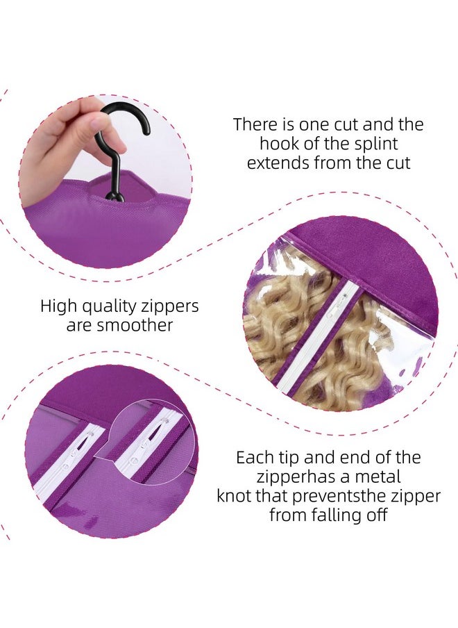 3Pcs Wig Bags Storage With Hanger Wig Holder Wig Hanger For Multiple Wigs Portable Hair Extension Holder Dust-Proof Hair Extension Storage Wigs Stand Hair Extensions, Wigs & Accessories (Purple) - pzsku/ZF68B3F037BB3760AD070Z/45/_/1733730371/8d6581a8-02d8-4c6c-8de3-e1344e079dbe