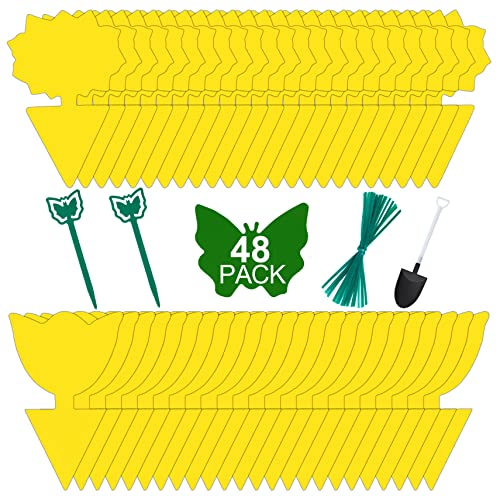 Stingmon 48 Pack Fruit Fly Traps for Indoors Plants Fungus Gnat Killer Trap Outdoor, Sticky Fly Catcher for House Outdoor, Flying Insects, Fungus Gnats, Flies - Image 1