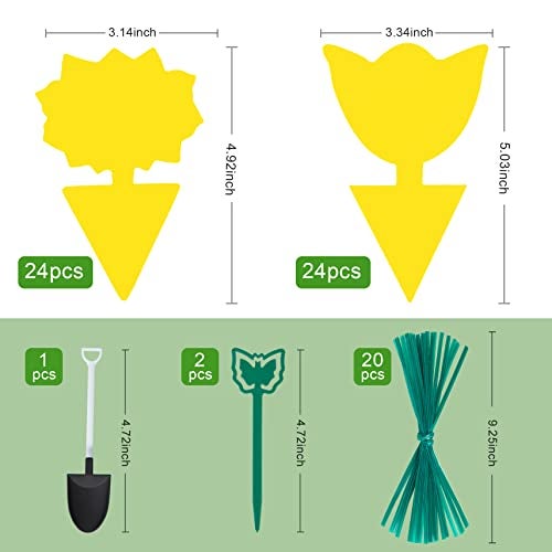 Stingmon 48 Pack Fruit Fly Traps for Indoors Plants Fungus Gnat Killer Trap Outdoor, Sticky Fly Catcher for House Outdoor, Flying Insects, Fungus Gnats, Flies - Image 2
