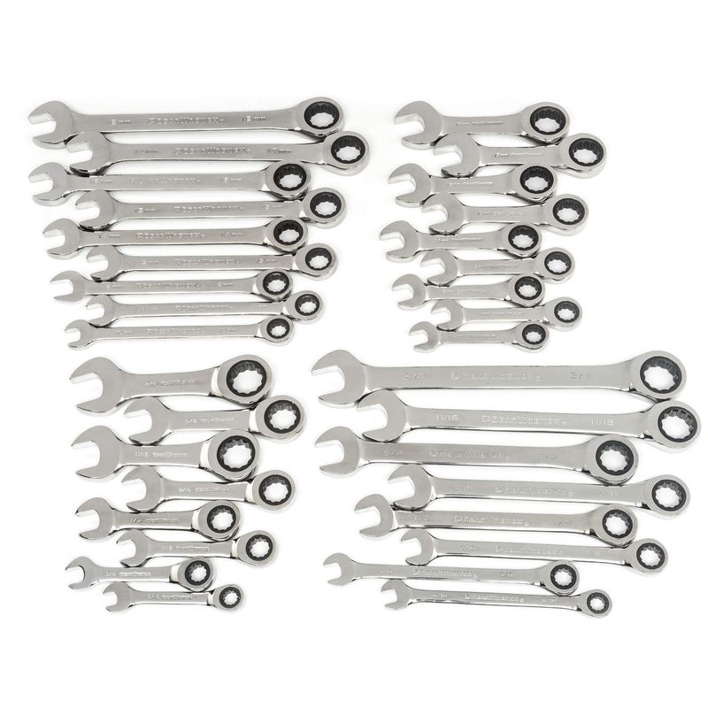 Gearwrench 34 Pc. 12 Pt. Ratcheting Combination Wrench Set, Standard & Stubby, Sae/Metric - 85034 - Image 1