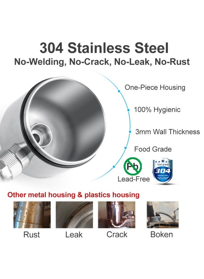 WINGSOL Stainless Steel Water Filter for Sink Faucet, NSF/ANSI 42 & 53, 360° Rotating Tap Purifier Reduces PFAS, Lead, Chlorine & Microplastics, 350 Gallons Long-Lasting for Kitchen & Bathroom - Image 4