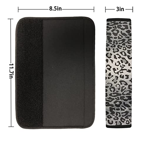 Dreaweet Grey Leopard Print Seat Belt Pads Cover for Adults Kids, Stylish Car Seatbelt Cover 2 pcs, Universal Soft and Safe - Image 3