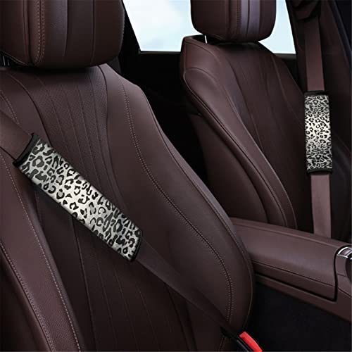 Dreaweet Grey Leopard Print Seat Belt Pads Cover for Adults Kids, Stylish Car Seatbelt Cover 2 pcs, Universal Soft and Safe - Image 4