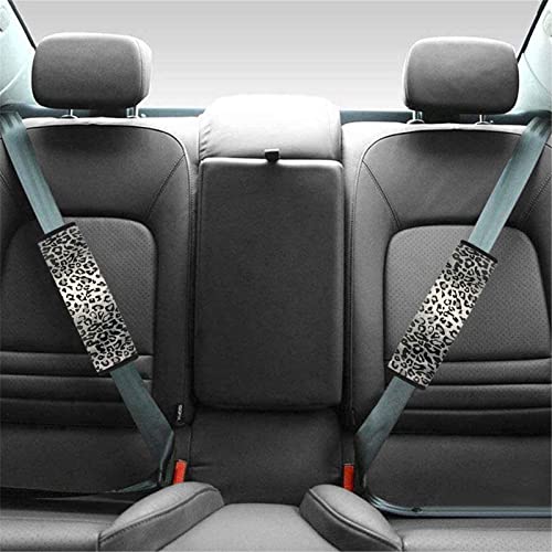 Dreaweet Grey Leopard Print Seat Belt Pads Cover for Adults Kids, Stylish Car Seatbelt Cover 2 pcs, Universal Soft and Safe - Image 5