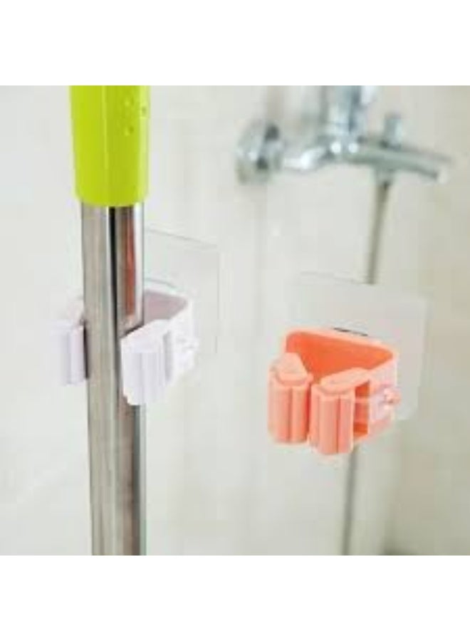 Single wall-mounted mop or broom holder with double-sided adhesive, very strong - Image 2