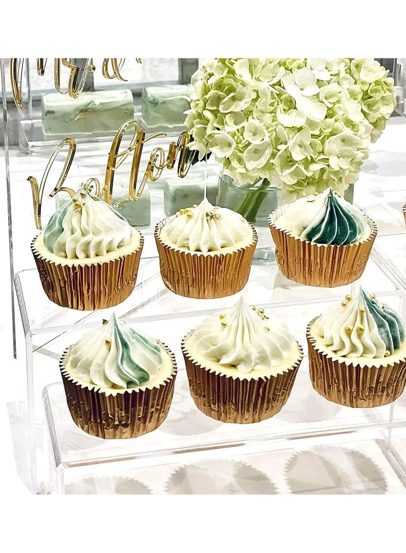 إي وورلد مجموعة من 8 من الرفوف الأكريليكية الشفافة للعرض، مثالية لعرض القطع الجميلة والمجوهرات، والشخصيات Funko Pop، والحلويات، والديكورات بأحجام مختلفة. - Image 5