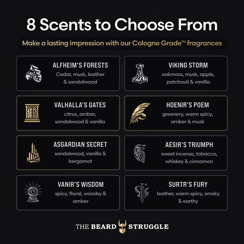 The Beard Struggle Warriorâ€™s Beard Balm - Gold Collection, Asgardian Secret - Non-Greasy Low-Hold Formula, Luxurious Cologne-Grade Fragrances 100% Natural and Plant-Based Ingredients - 50g - Image 3