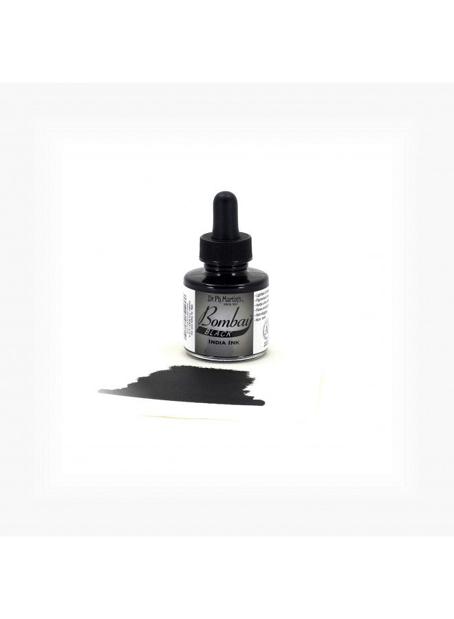 Dr. Ph. Martin's Bombay India (7BY) Ink Bottle, 1.0 oz, Black - Image 2