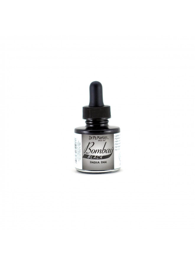 Dr. Ph. Martin's Bombay India (7BY) Ink Bottle, 1.0 oz, Black - Image 1