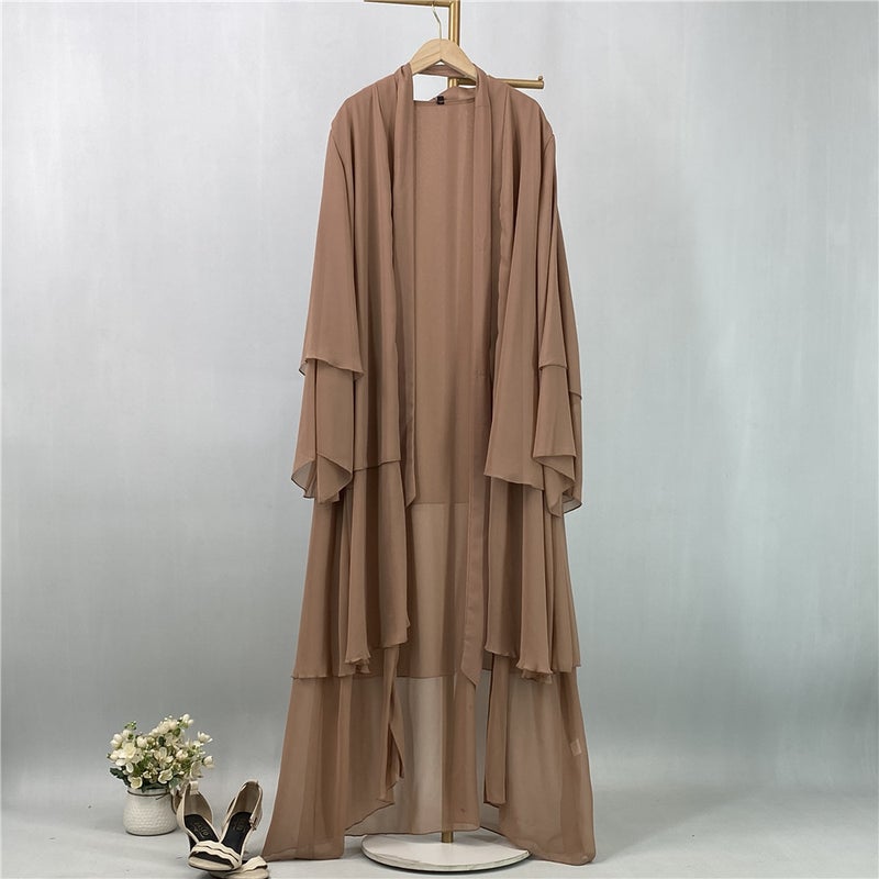 monica fashion Simple Solid Color Chiffon Cardigan - Image 2