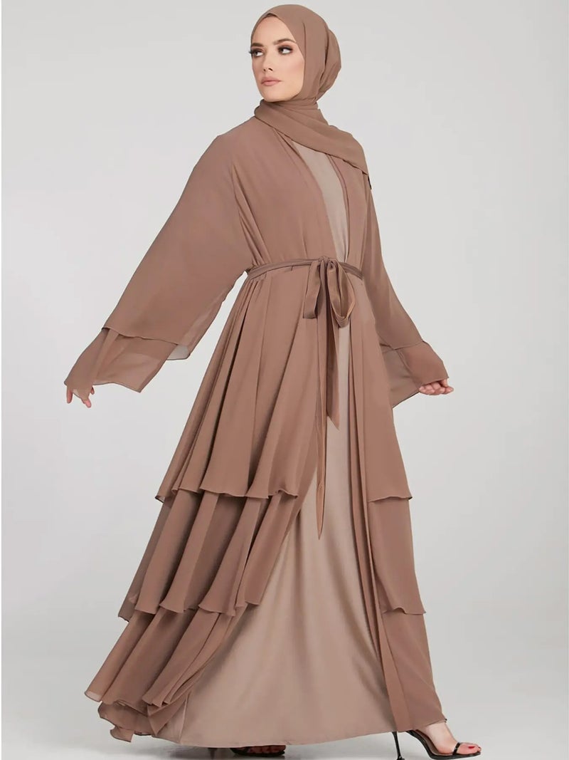monica fashion Simple Solid Color Chiffon Cardigan - Image 1