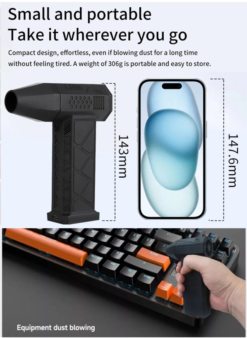 Mini Turbo Jet Fan Blower Electric Portable Air Duster Cordless 130000RPM High Speed Super Power Rechargeable Powerful Gun Type-C Rechargeable for Car Computer Keyboard Lens Outdoors Home - pzsku/ZF68B871EDBC2FBDC03ACZ/45/_/1734549488/3057a417-8c38-45f2-94b1-8dc333aeb4e1