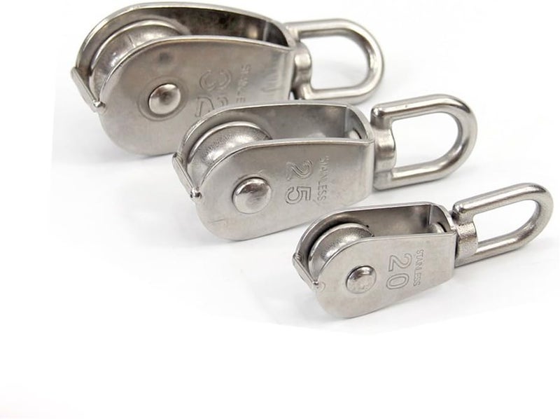 SeeRaphee 2 pcs/Set 25mm 304 Stainless Steel Single Rope Pulley Block - Image 3