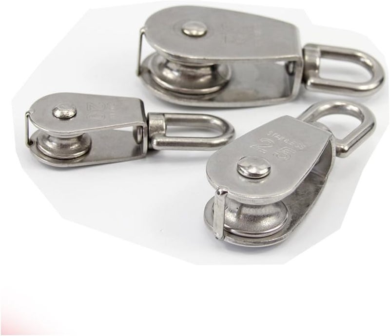 SeeRaphee 2 pcs/Set 25mm 304 Stainless Steel Single Rope Pulley Block - Image 2