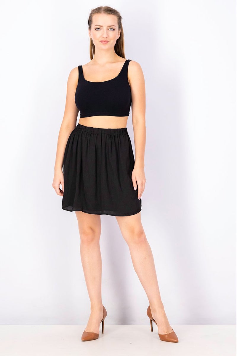 EDC Women Knitted Pull,On Mini Skirt, Black - Image 2