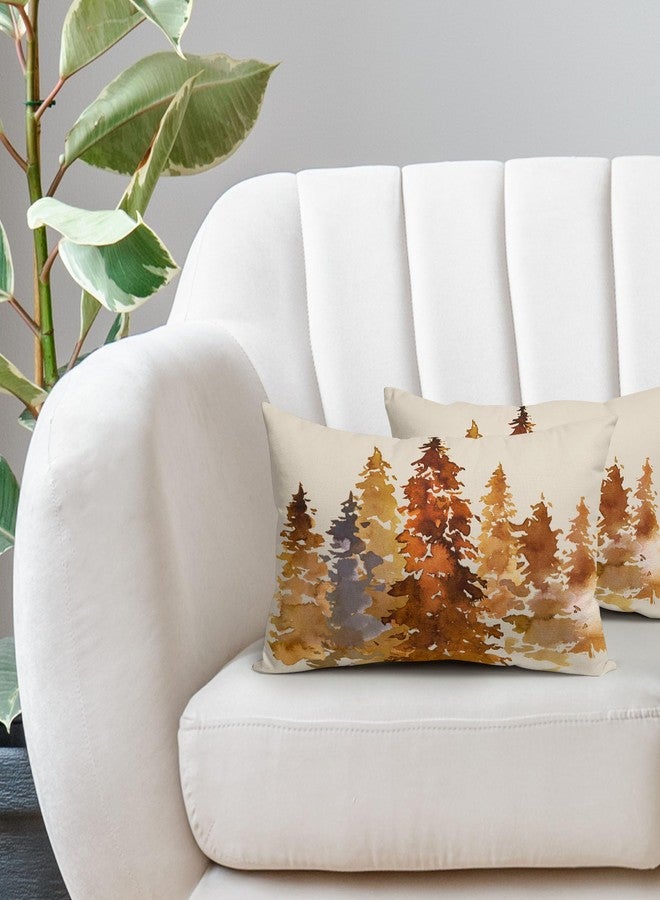 aportt Burnt Orange Fall Tree Lumbar Pillow Covers 12X20 in Set of 2 Nature Themed Autumn Rectangular Pillow Cases Watercolor Rustic Forest Pillowcase Home Decor for Room Couch Patio Sofa Porch Outdoor - Image 5