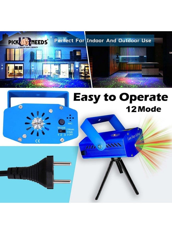 Pick Ur Needs Mini Stage Lighting Projector Sound Activated Flash Strobe for Party and Diwali Decoration (Multicolor) (Laser 12D Light) - Image 4