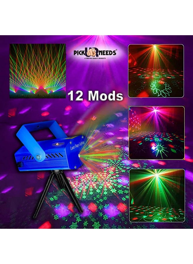 Pick Ur Needs Mini Stage Lighting Projector Sound Activated Flash Strobe for Party and Diwali Decoration (Multicolor) (Laser 12D Light) - Image 2