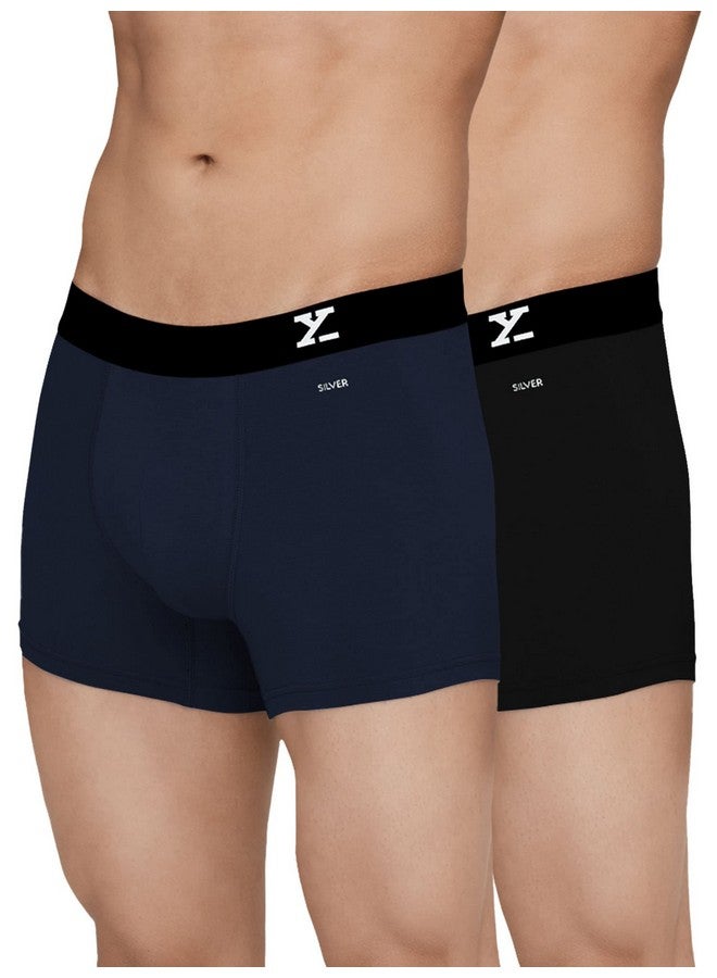 XYXX Men's Cotton Trunks (Pack of 2) (XYTRNK2PCKN404M_Black + Black Iris_M) - Image 1