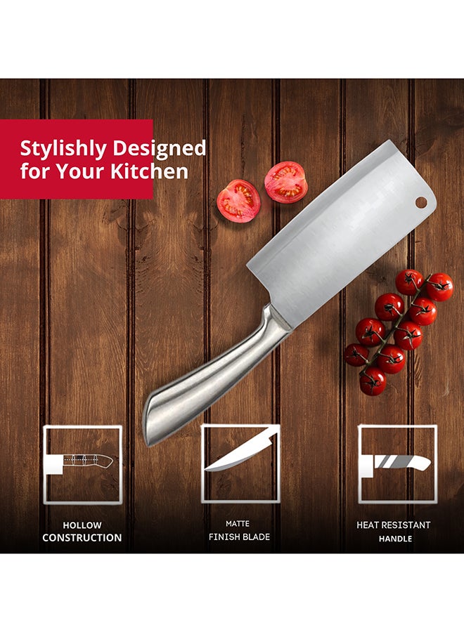 Feelings Stainless Steel Cleaver Knife Heavy-Duty Meat & Vegetable Chopper with Ergonomic Handle Size 17 cm (KQ0801)  - Image 5
