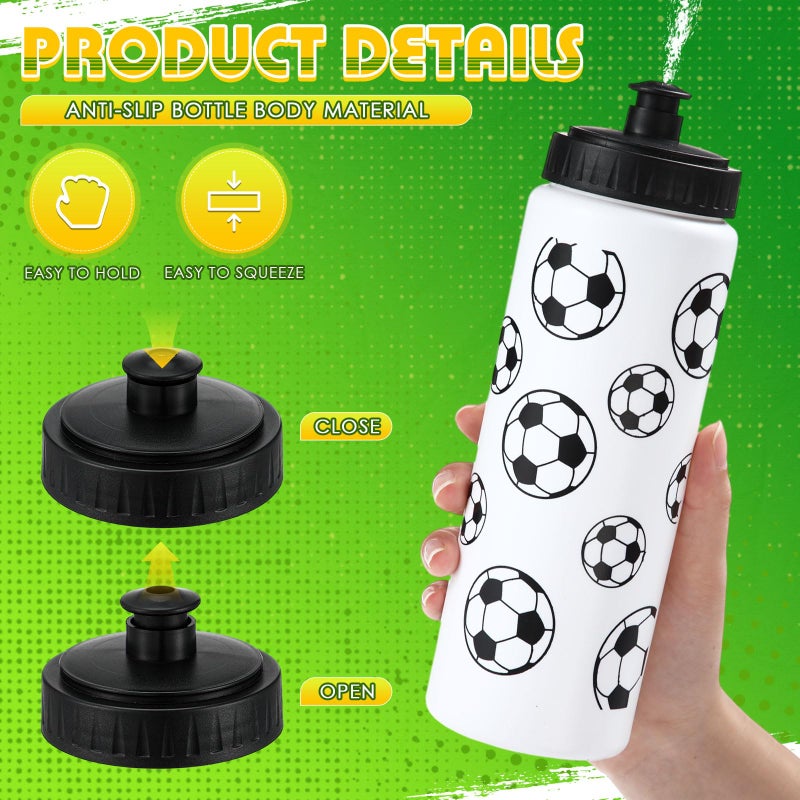 Skybooly 12 Pcs Soccer Water Bottle Bulk 20 oz Sports Ball Cup Accessories Reusable Squeeze Water Bottle for Sports, Party Favor, Players, Lovers, Team Gifts, Gym, Bike Cage - Image 3
