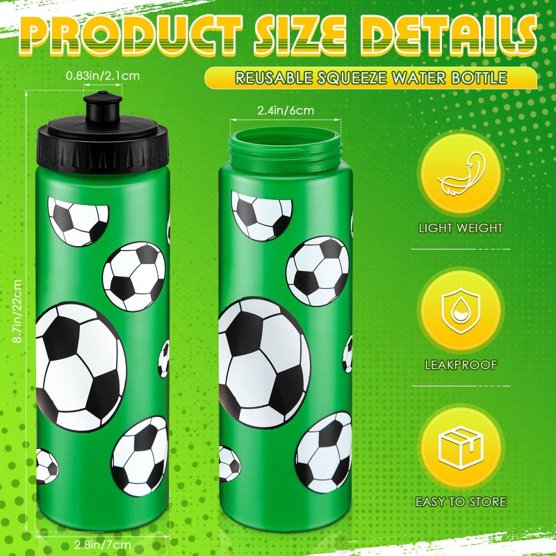 Skybooly 12 Pcs Soccer Water Bottle Bulk 20 oz Sports Ball Cup Accessories Reusable Squeeze Water Bottle for Sports, Party Favor, Players, Lovers, Team Gifts, Gym, Bike Cage - Image 2