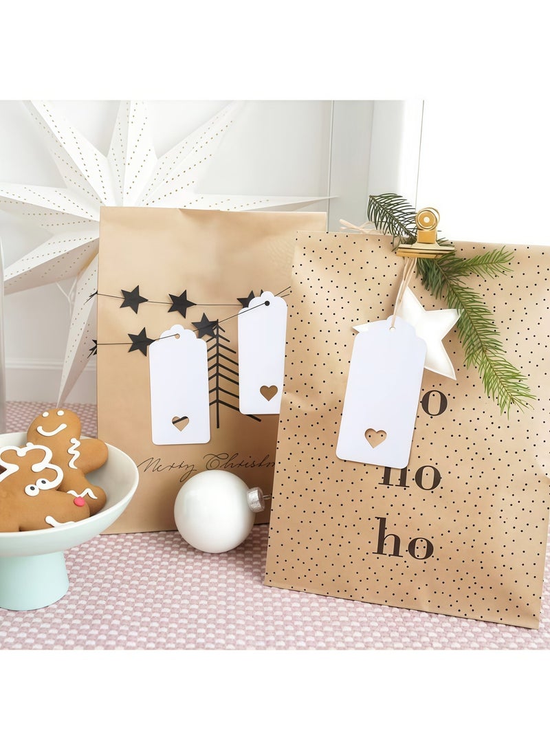 بطاقات هدايا، 100 قطعة، بطاقات ورقية فارغة مع خيط، 4.5 × 9.5 سم، لتوزيعات حفلات الزفاف، عيد الحب، وأعياد الميلاد - Image 5