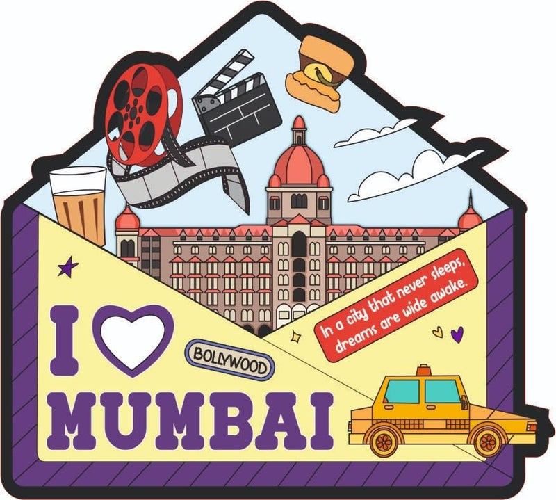 Click n ship Multicolor I Love Mumbai Fridge Magnet - Image 1