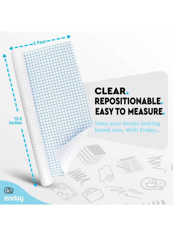 Enday Contact Paper Clear, 13.5” x 5-Feet, Transparent Self Adhesive Book and Textbook Covers for Paperbacks and Hard Covers, Plastic Protective Covering Contact Paper Roll, Acid Free - by Enday - Image 5