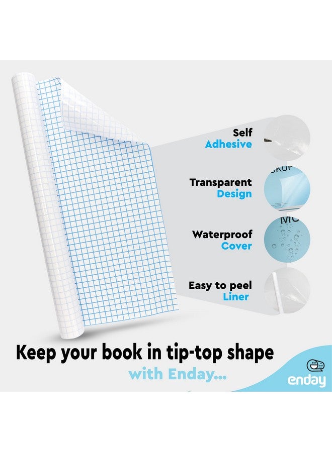 Enday Contact Paper Clear, 13.5” x 5-Feet, Transparent Self Adhesive Book and Textbook Covers for Paperbacks and Hard Covers, Plastic Protective Covering Contact Paper Roll, Acid Free - by Enday - Image 3