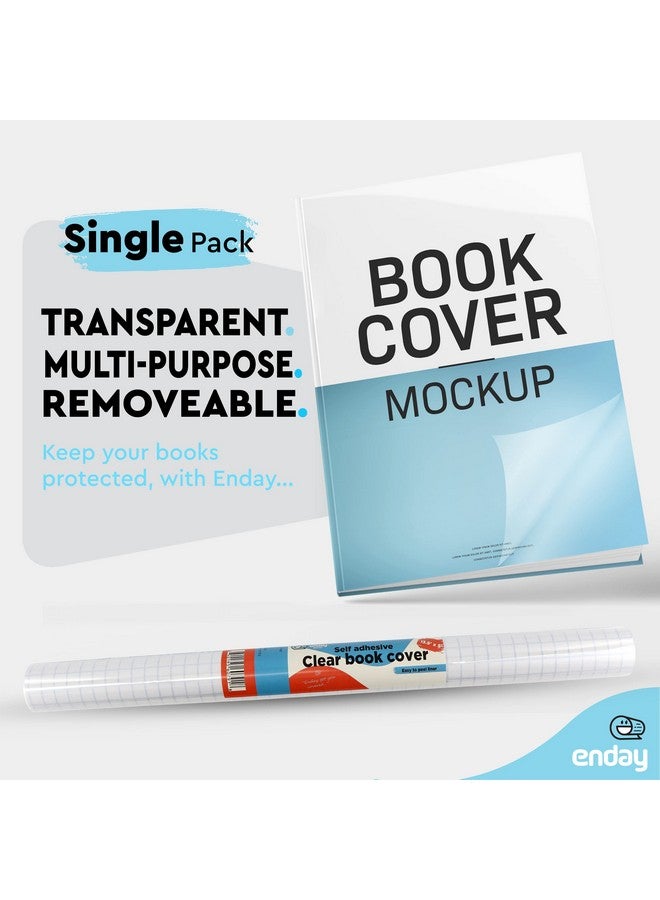 Enday Contact Paper Clear, 13.5” x 5-Feet, Transparent Self Adhesive Book and Textbook Covers for Paperbacks and Hard Covers, Plastic Protective Covering Contact Paper Roll, Acid Free - by Enday - Image 4