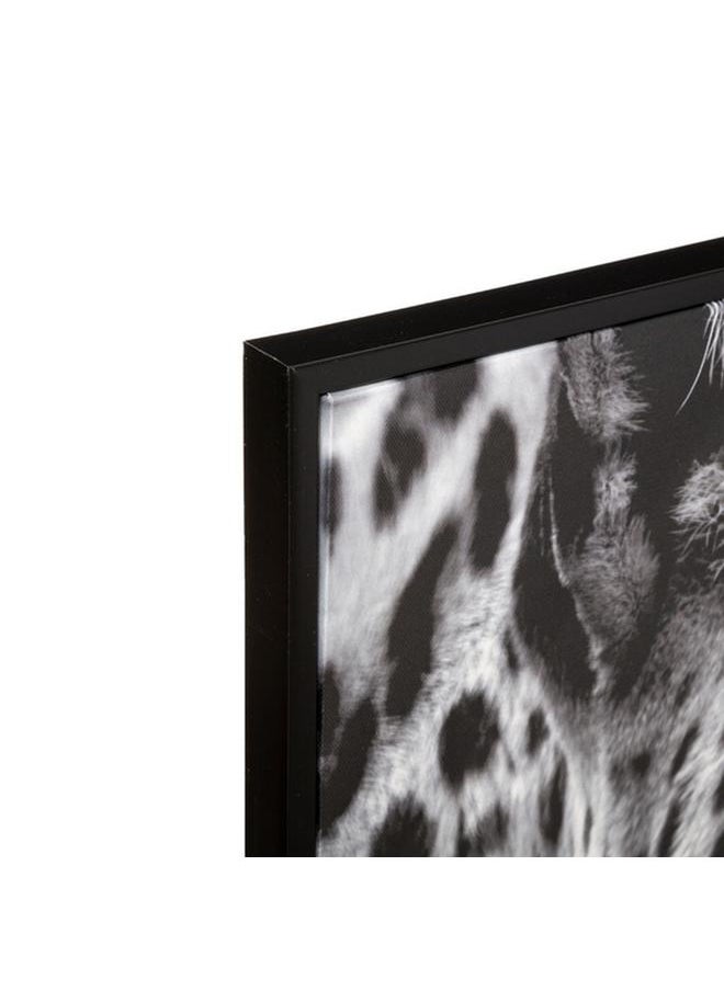 atmosphera Wall Mounted Decorative Easy-Hanging Leopard Print Canvas Frame Black and White 58 x 78cm 179520  - Image 2