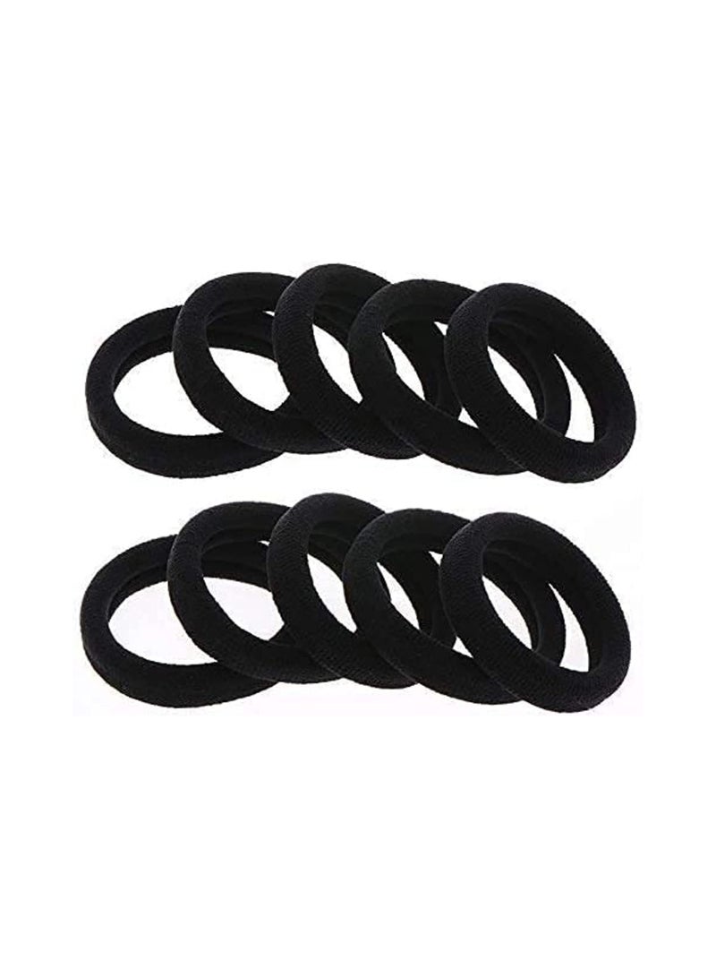 Star Beja Bliss- 24pcs Pack Cotton Hair Scrunchies (Black) - Image 1