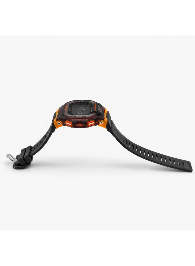 TOMI Blaze TM2020 Digital Sports Watch For Men & Unisex LED Display Water Resistant 3ATM Silicone Strap Outdoor Tactical Wrist Watch Black Orange - Image 5