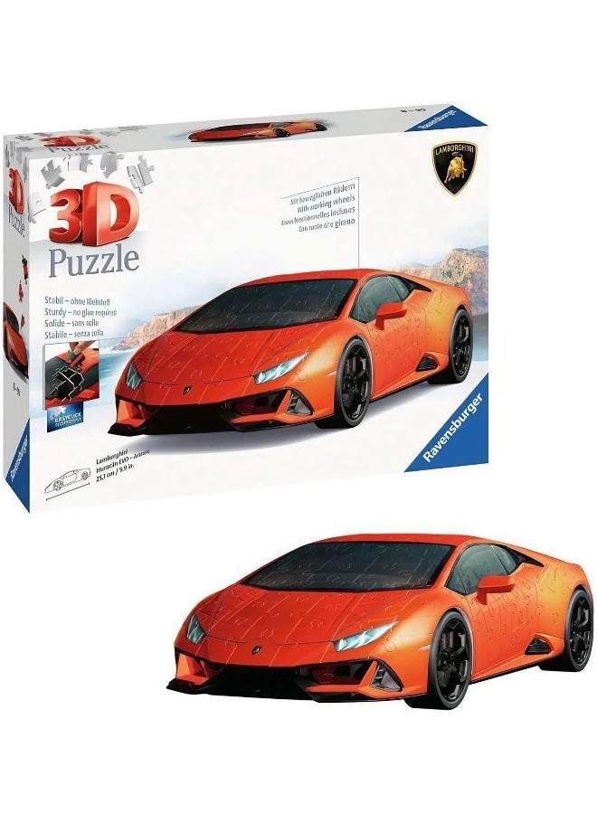 Ravensburger لعبة بازل 3D من رافينسبيرجر لامبورغيني هوراكان EVO (108 قطعة) - Image 2