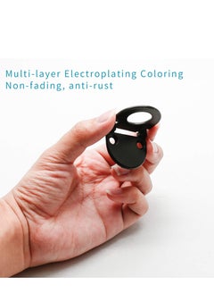 KASTWAVE 6 قطع سحب حلقة ألياف الألومنيوم السوداء، مقابض درج مخفية مدمجة للخزانة، الدرج، الدولاب، خزانة الملابس - أسلوب حديث، 1-3/8 بوصة قطر، 36 مم طول  - Image 4