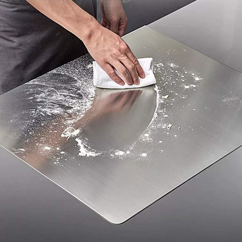 HELIMIX Stainless Steel Chopping Board Cutting Board Kneading Board for Cutting and Chopping Countertop Durable Hygienic Modern Design Easy to use Large - Image 3