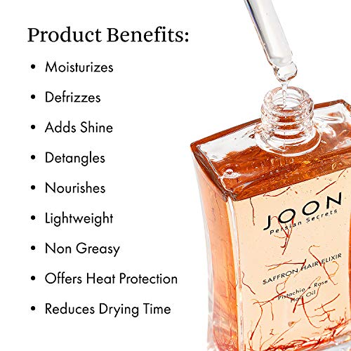 Joon Saffron Hair Elixir Pistachio + Rose Hair Oil, 3.11 Fl. Oz. - Image 2