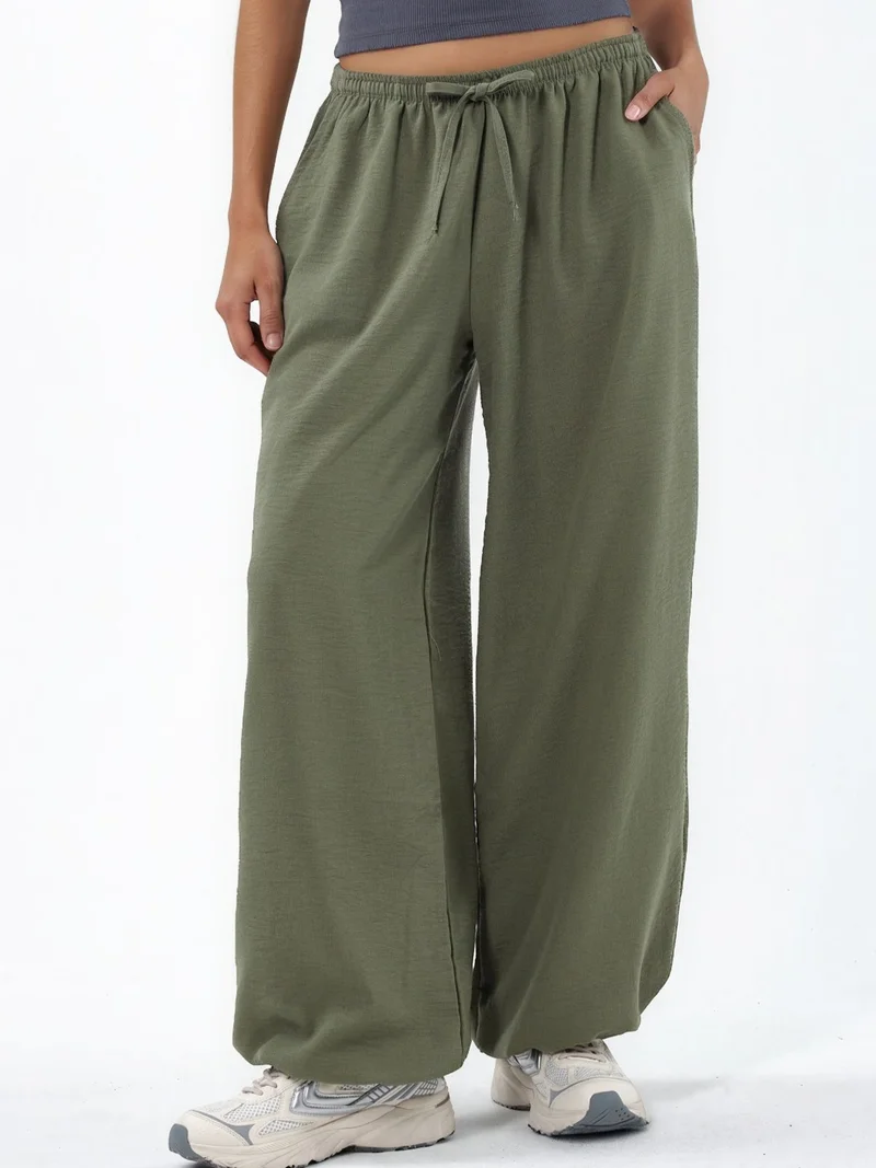 Busem BUSEM Wide-Leg Woven Trousers with Drawstring Waist