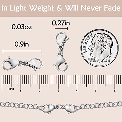 OHINGLT Double Lobster Clasp Necklace Extender Connector Bracelet Extension, Gold and Silver Lobster Claw Clasps for DIY Jewelry Making - Image 3
