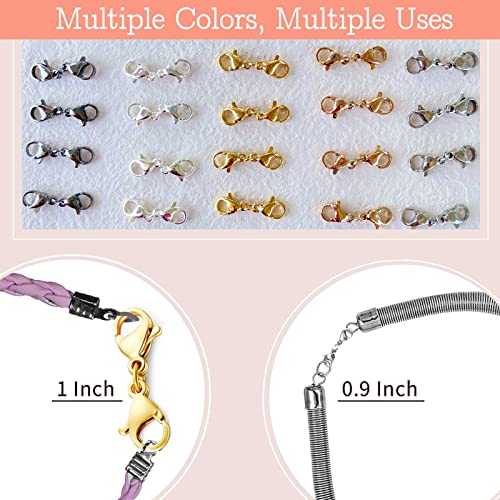 OHINGLT Double Lobster Clasp Necklace Extender Connector Bracelet Extension, Gold and Silver Lobster Claw Clasps for DIY Jewelry Making - Image 5