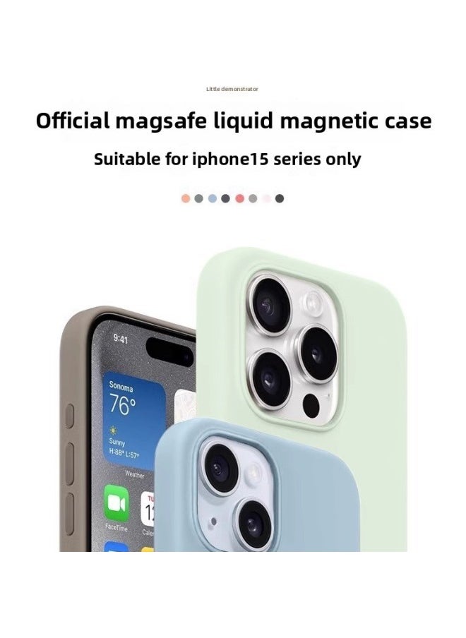 Generic - For Apple IPhone15 Liquid Silicone Phone Case 14Promax Magnetic Animation Original Official Website Protective Cover-Color:Black [true Liquid + Logo]-Applicable Models:For Iphone 14pro [regular Style + Carton Packaging] - Image 1