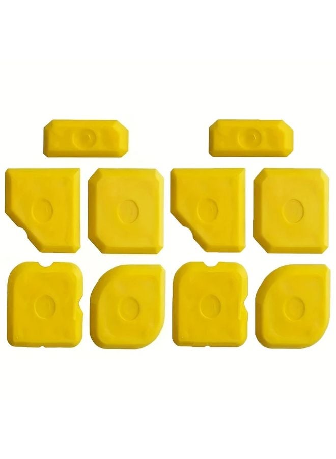 Yellow Caulking Tool Set 10pcs Sealant Scraper Smoothing Knife Kit DIY Home Improvement - Image 1